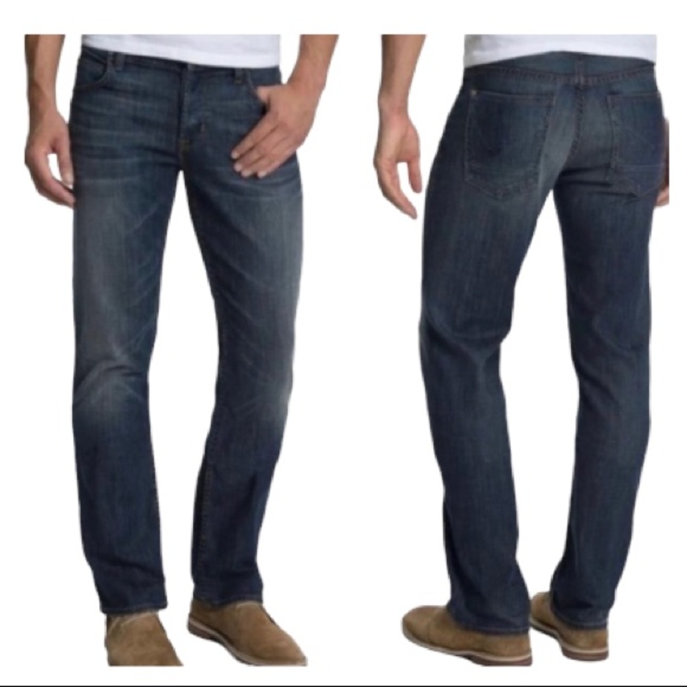 Hudson men’s Wilde 5 pocket relax straight dark wash button fly waist size 34